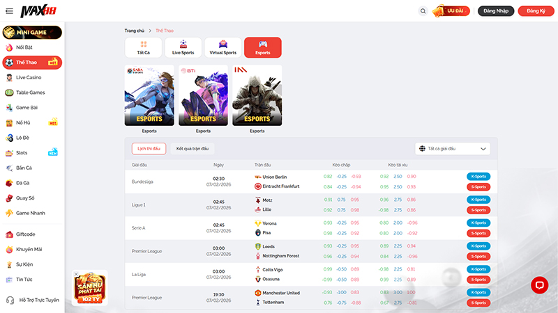 Trải nghiệm Livestream Esports độ trễ thấp ở nhà cái uy tín MAX88